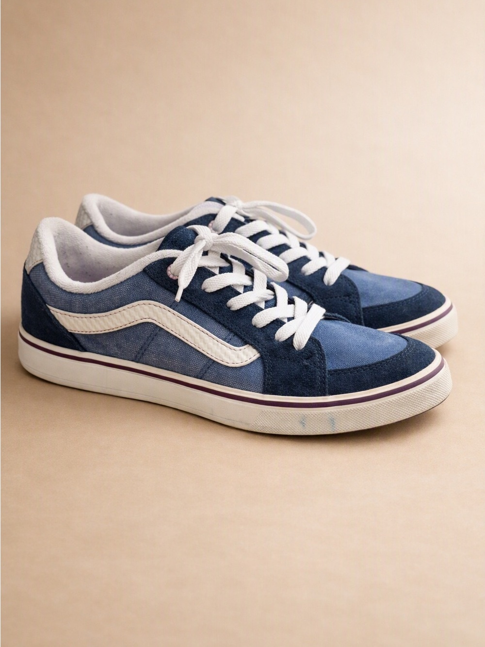 Vans Talli Blue Suede Canvas Low Top Sneakers Size US Women 10 / EU 41